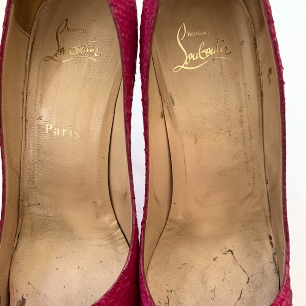 Christian Loboutin Altadama 140 snake pink pump shoes size 39 - Picture 5 of 12